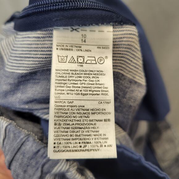 GAP Chambray Stripe Wide Led Crop Linen Pants, 10, NWT - Picture 11 of 11